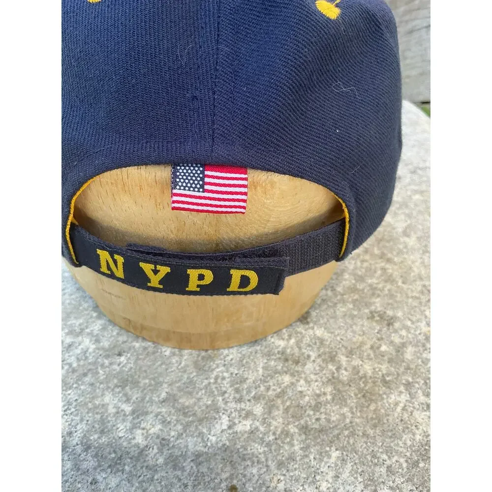 NYPD Vintage Baseball Cap Hat New York Police Department Side Patch US Flag
